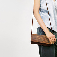 wooden clutch bag